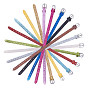 PU Leather Watch Bands, with Glitter Powder and Alloy Clasps, Platinum