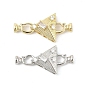 Латунное микропейв, прозрачный кубический цирконий, складные застежки, без кадмия, без никеля и без свинца, треугольные
