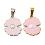 316 Surgical Stainless Steel Pendants, with Enamel, Shell Charm