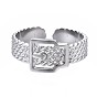304 anillo de puño con forma de hebilla de cinturón de acero inoxidable, anillo grueso para mujer