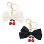 2 шт. 2 брелоки из полиэстера, сплава и пластика разных цветов, золотые, бант с вишней