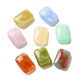 Transparent Acrylic Beads, Two Tone, Rectangle