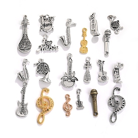 Tibetan Style Alloy Pendants, Musical Instrument Charms