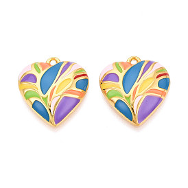 Стойки обшивки сплава эмали подвески, сердце прелести, золотые