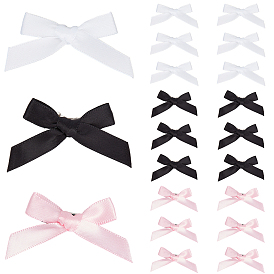 60шт. 3 цвета лента бантик заколка-крокодил, с железной заколкой для волос