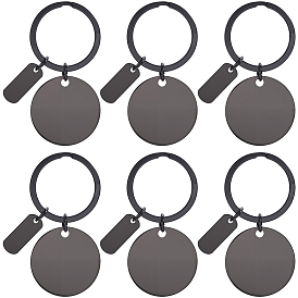 20шт 201 брелок-подвеска из нержавеющей стали, плоско-круглые