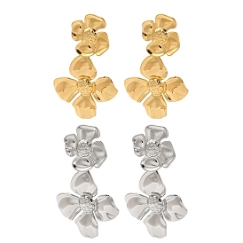 Titanium Steel Stud Earrings for Women, Flower