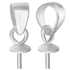 10 шт. 925 подвески-зажимы из стерлингового серебра с жемчугом, за половину пробурено бисера, с печатью 925