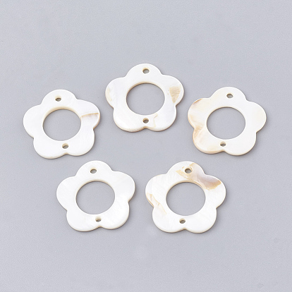 Freshwater Shell Links Connectors, Flower