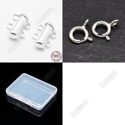Kit de hallazgos para hacer bricolaje, con cierres deslizantes de plata esterlina, 925 cierres de anillo de resorte de plata de ley