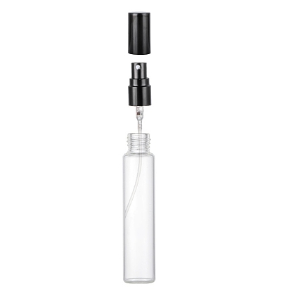 Empty Portable Glass Spray Bottles, Fine Mist Atomizer, with PP Plastic Dust Cap, Refillable Bottle