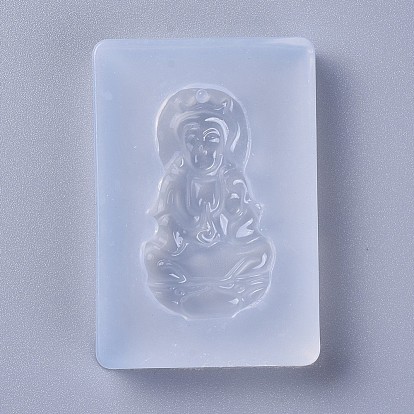 Buddhist Theme Guan Yin Pendant Food Grade Silicone Molds, Resin Casting Molds, For UV Resin, Epoxy Resin Jewelry Making, Goddess of Mercy