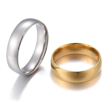 304 Stainless Steel Flat Plain Band Rings