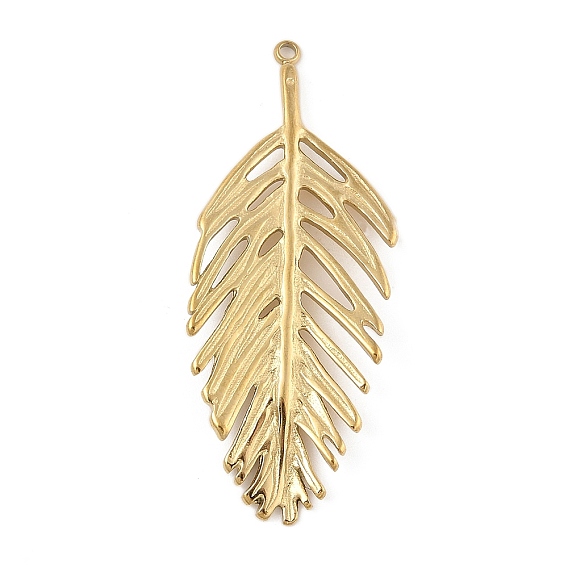 304 из нержавеющей стали большие кулоны, лист прелести, вакуумное покрытие pvd