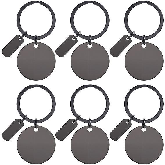 20шт 201 брелок-подвеска из нержавеющей стали, плоско-круглые