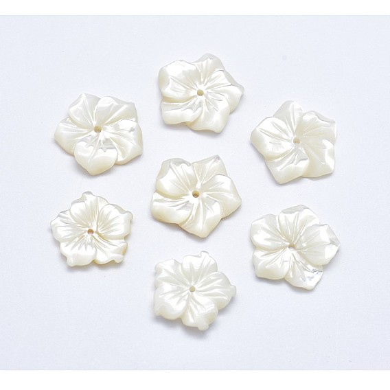 Flower Natural White Shell Beads, Mother of Pearl Shell Beads,