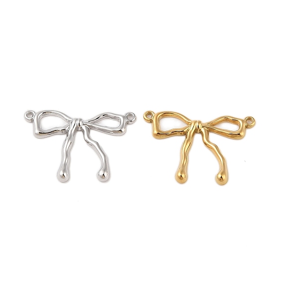 304 Подвески для соединителей с текстурированным бантом из нержавеющей стали