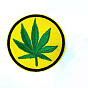 Hemp Leaf/Sunflower Pattern Computerized Embroidery Cloth Iron on Patches, Stick On Patch, Costume Accessories, Appliques
