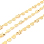 Handmade Brass Link Chains, with Glass, Long-Lasting Plated, Soldered, with Spool, Butterfly & Textured Heart, Golden