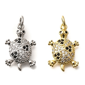 Латунные микро проложить кубического циркония подвески, без кадмия и без свинца, прелести морской черепахи, с целью перехода в кольце