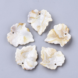 Acrylic Pendants, Imitation Gemstone Style, Leaf