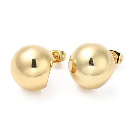 Rack Plating Brass Round Ball Stud Earrings, Lead Free & Cadmium Free, Long-Lasting