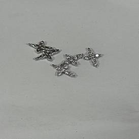 Micro cuivres ouvrent pendentifs zircone cubique, sans cadmium et sans plomb, plaqué longue durée, charmes croisées, clair