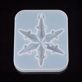 Christmas Snowflake Resin Casting Silicone Pendant Molds, for UV Resin, Epoxy Resin Jewelry Making, Faceted