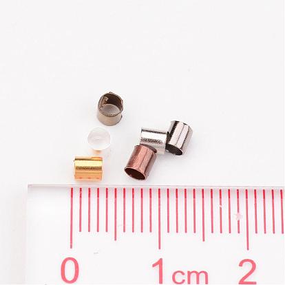 1 boîte de 6 couleurs tube de laiton perles à écraser, 3x3mm, trou: 2~2.5 mm, environ 1200 pcs / boîte