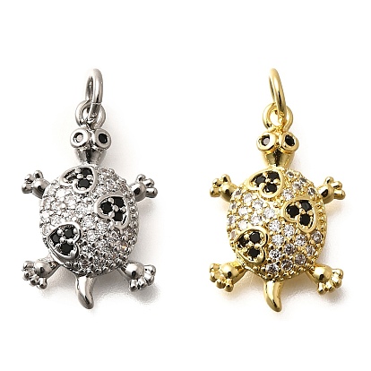 Латунные микро проложить кубического циркония подвески, без кадмия и без свинца, прелести морской черепахи, с целью перехода в кольце