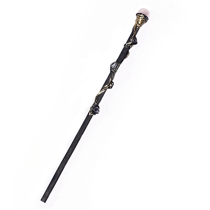 Natural Gemstone Magic Wand, Cosplay Magic Wand, with Wood Wand, for Witches and Wizards