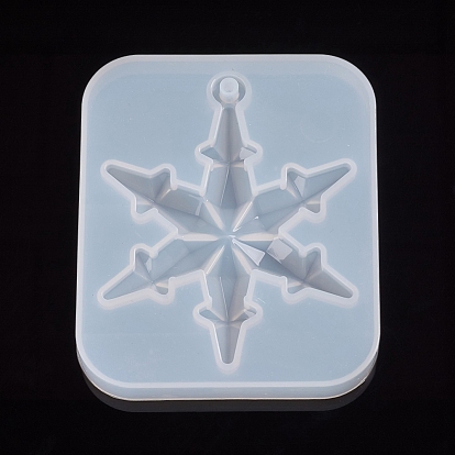 Christmas Snowflake Resin Casting Silicone Pendant Molds, for UV Resin, Epoxy Resin Jewelry Making, Faceted