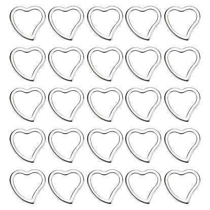 50шт 304 соединительное кольцо из нержавеющей стали, сердце