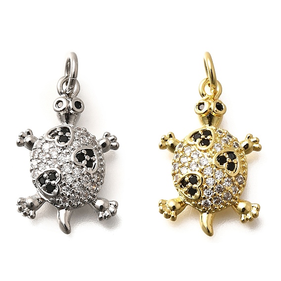 Латунные микро проложить кубического циркония подвески, без кадмия и без свинца, прелести морской черепахи, с целью перехода в кольце