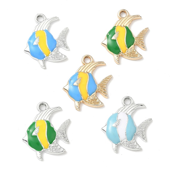 Подвески из эмали и сплава, рыба, золотые / платиновые