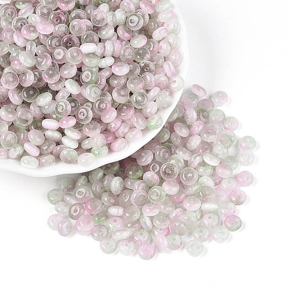 Стеклянные бусины, имитация шарики глаза кота, рондель, два тона