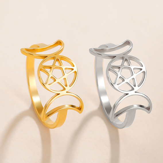 Фазы Луны 304 кольца из нержавеющей стали