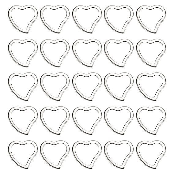 50шт 304 соединительное кольцо из нержавеющей стали, сердце