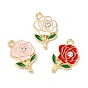 Подвески из эмали и сплава, со стразами, без кадмия, без никеля и без свинца, очарование розы