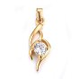 304 Stainless Steel Pendants, with Cubic Zirconia