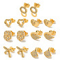 Light Gold Brass Micro Pave Cubic Zirconia Stud Earrings for Women
