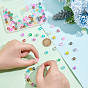 Pandahall elite 120pcs 10 couleurs perles synthétiques de pierre de lune, perles holographiques, givré, teint, ronde