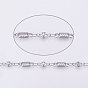 304 Stainless Steel Chains, Rectangle and Flower, Soldered
