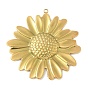 304 Stainless Steel Pendants, Flower Charms, Ion Plating(IP)
