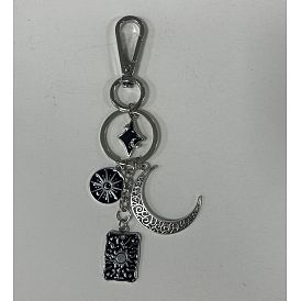 Llavero de aleación con cartas del tarot, con anillos de la aleación