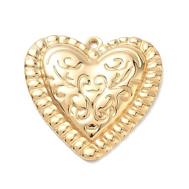 День святого Валентина 304 подвески из нержавеющей стали, подвески в виде сердца с цветочным узором