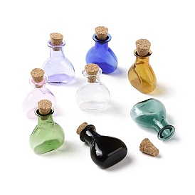 Миниатюрные стеклянные бутылки, с пробками, пустые бутылки желаний, для аксессуаров для кукольного домика, изготовление ювелирных изделий