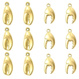 12 шт 2 стили 304 подвески из нержавеющей стали, амулет клешня краба