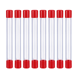 Прозрачные пластиковые трубки для хранения бусин из ПВХ, с крышкой