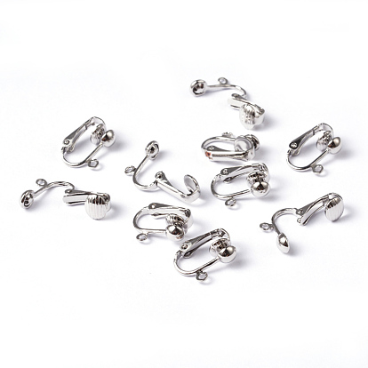 Iron Clip-on Earring Findings, for non-pierced ears, Nickel Free